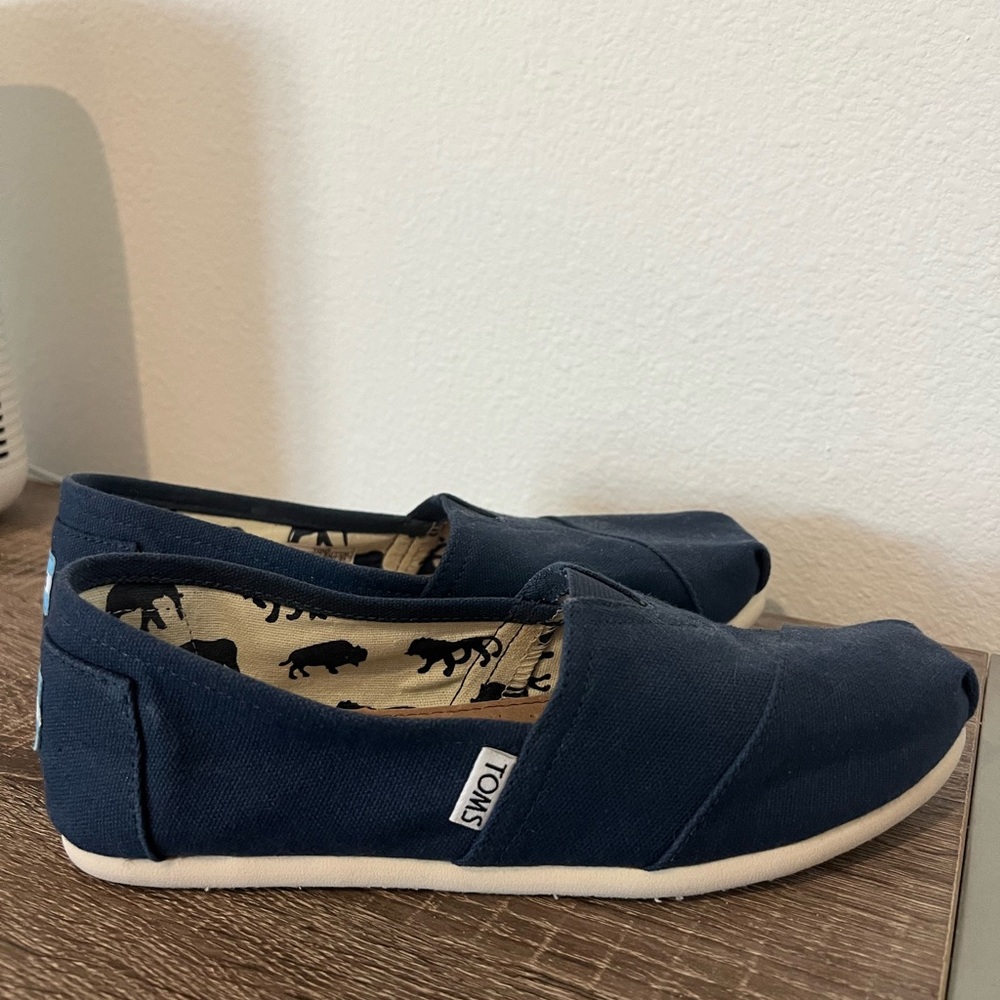 TOMS Dark Blue Canvas Slip-Ons
